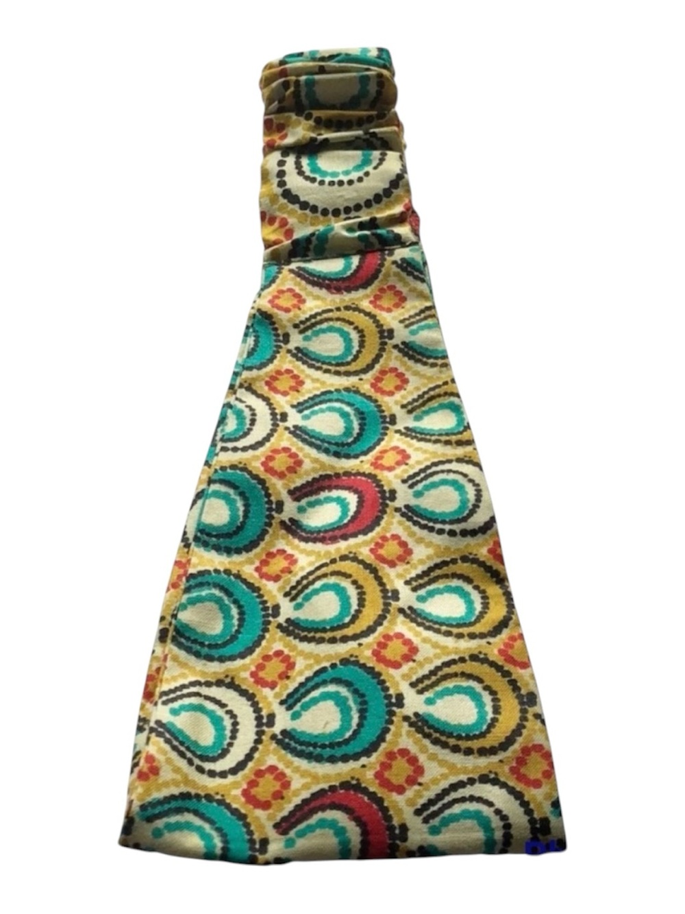 Headband African Cotton Ethnic Elastic Back Gold Turquoise Red Handcrafted